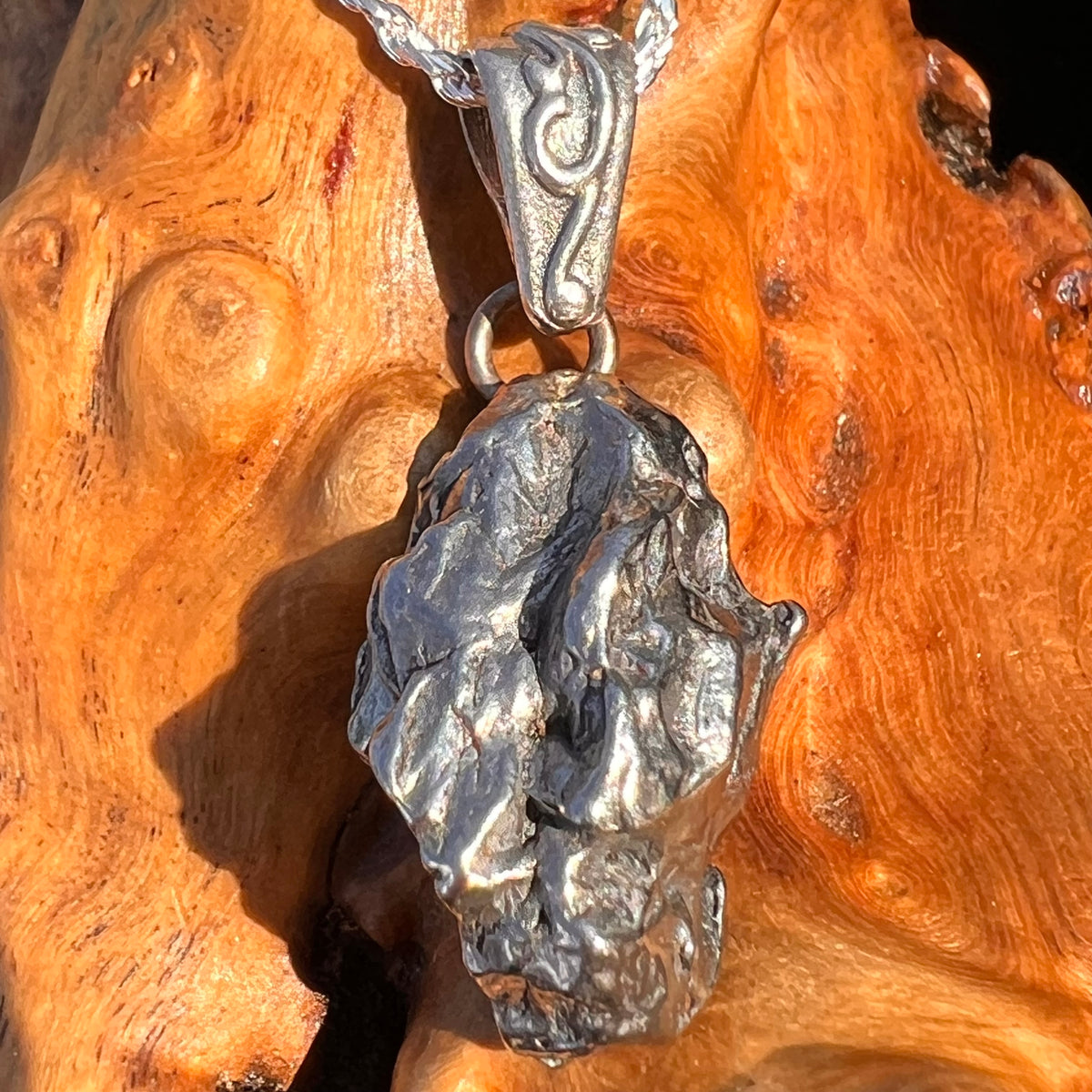 Campo Del Cielo Meteorite Pendant Sterling #7364-Moldavite Life