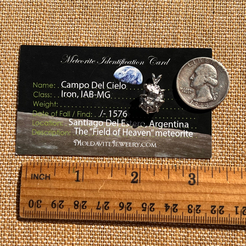Campo Del Cielo Meteorite Pendant Sterling #7366-Moldavite Life