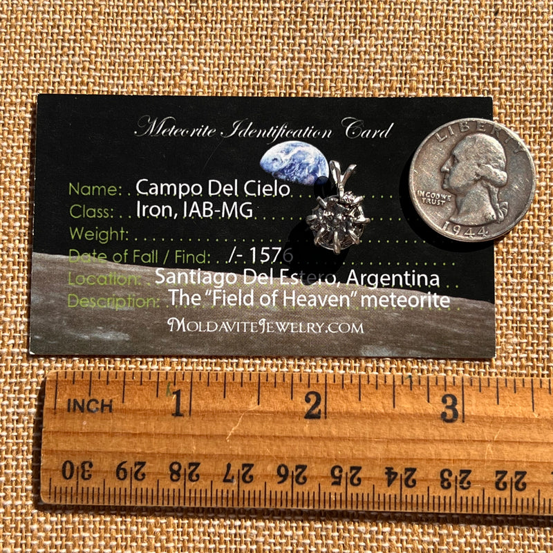Campo Del Cielo Meteorite Pendant Sterling #7367-Moldavite Life