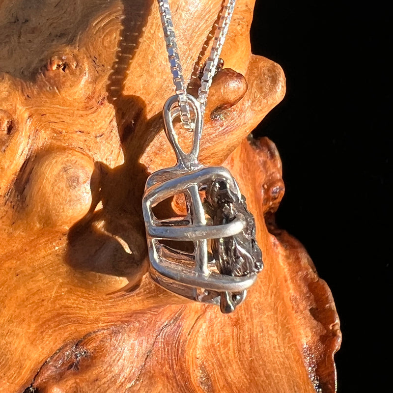 Campo Del Cielo Meteorite Pendant Sterling #7368-Moldavite Life