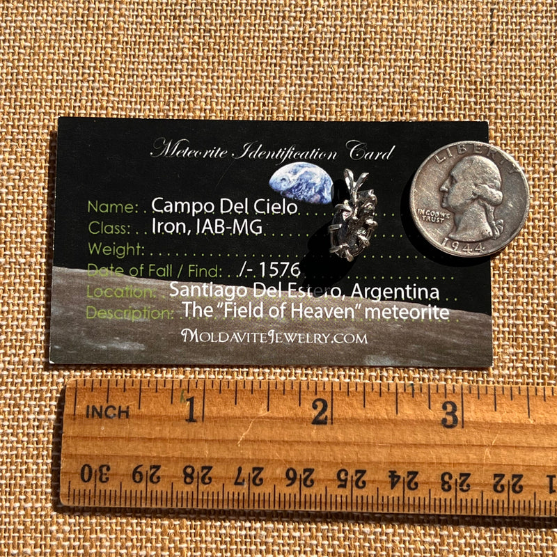 Campo Del Cielo Meteorite Pendant Sterling #7369-Moldavite Life