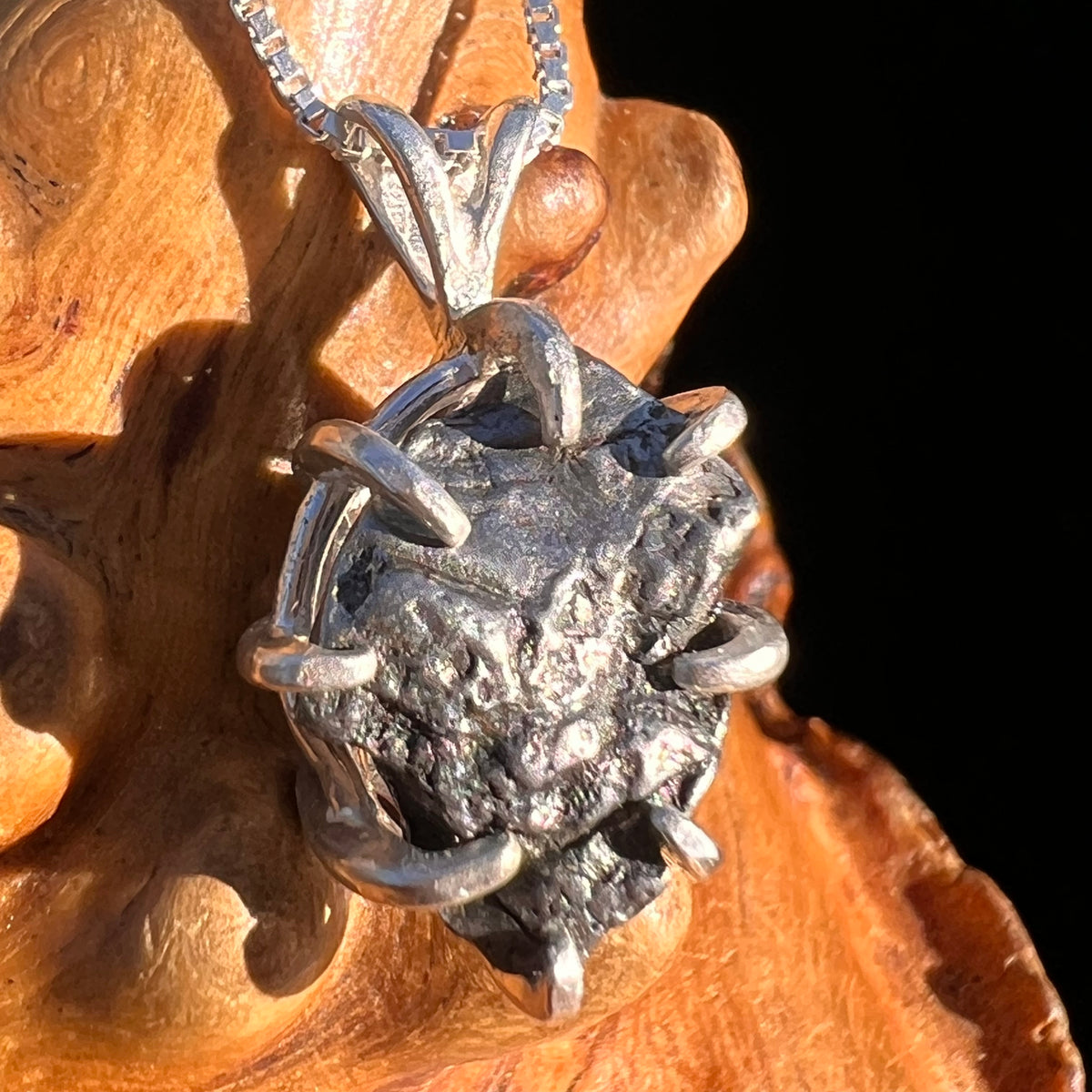 Campo Del Cielo Meteorite Pendant Sterling #7371-Moldavite Life