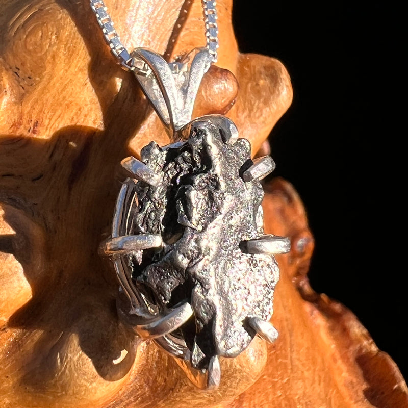 Campo Del Cielo Meteorite Pendant Sterling #7372-Moldavite Life