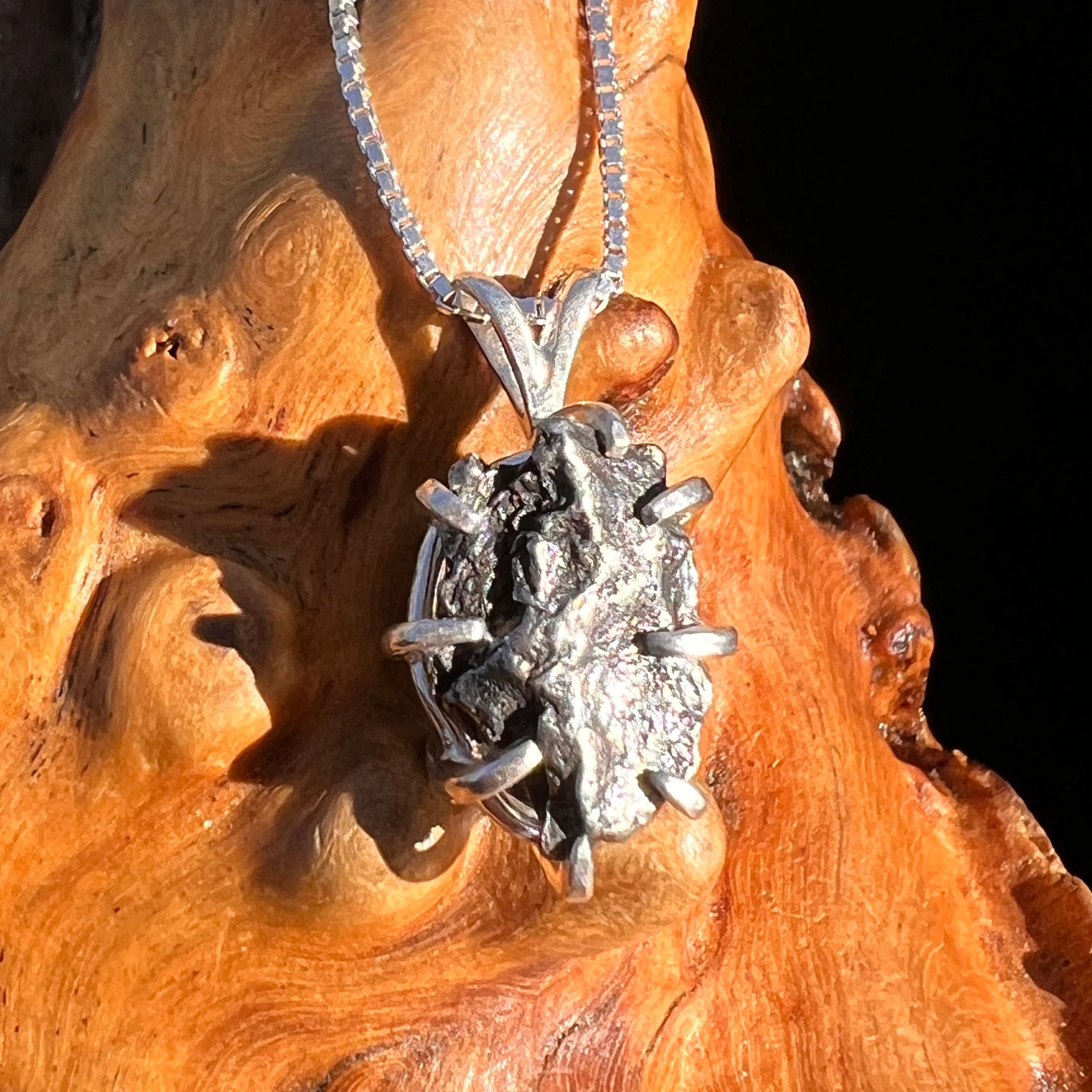 Campo Del Cielo Meteorite Pendant Sterling #7372-Moldavite Life