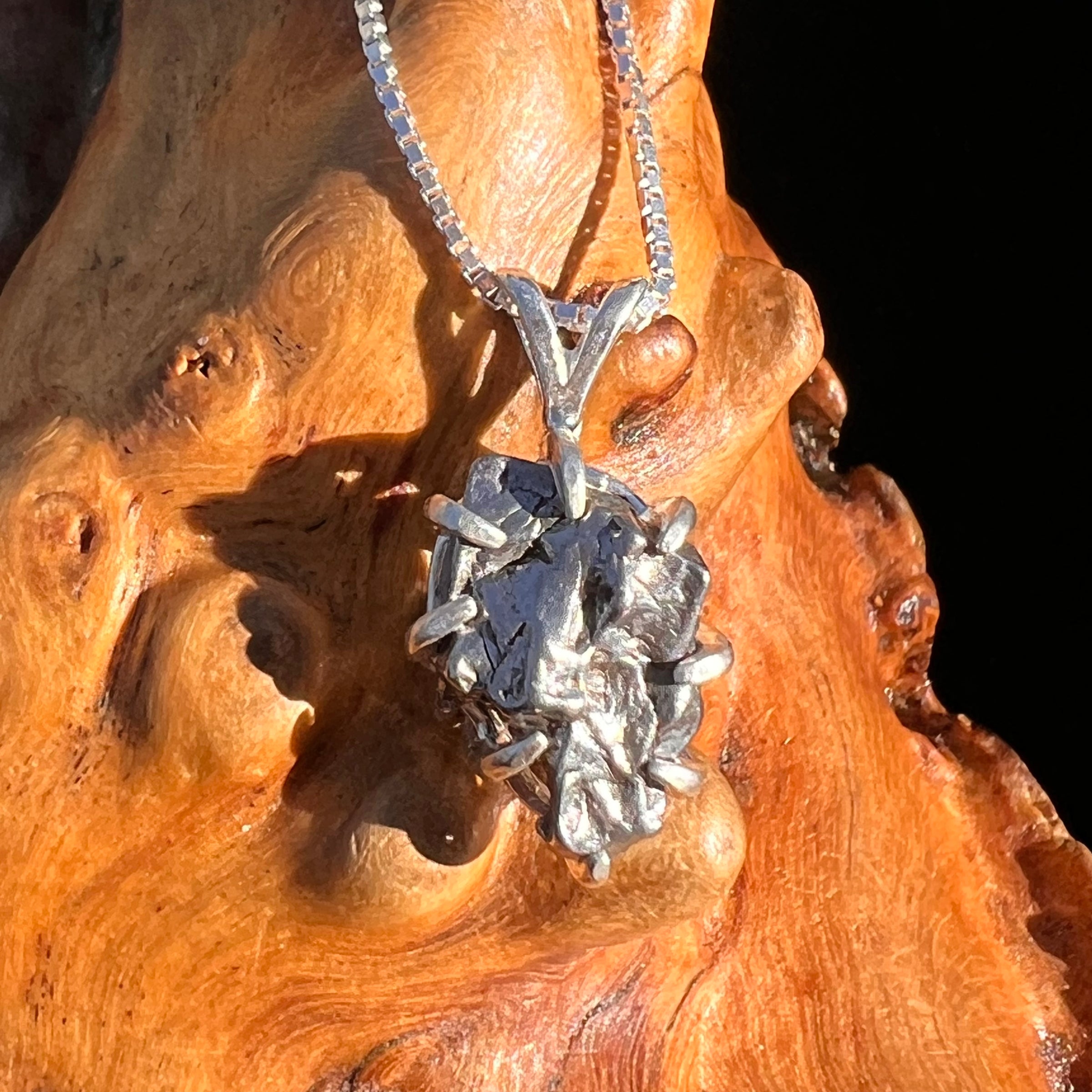 Campo Del Cielo Meteorite Pendant Sterling #7373-Moldavite Life