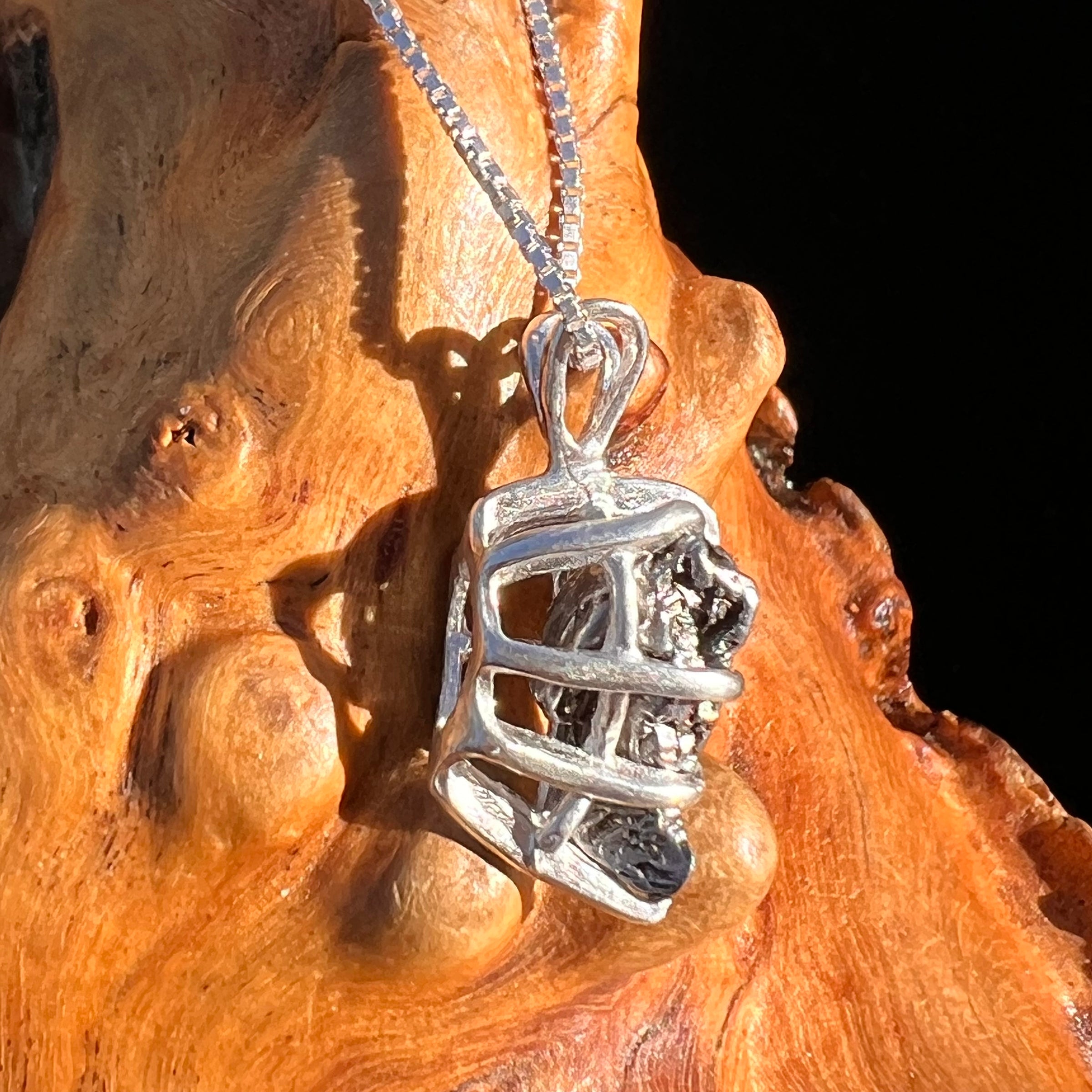 Campo Del Cielo Meteorite Pendant Sterling #7374-Moldavite Life