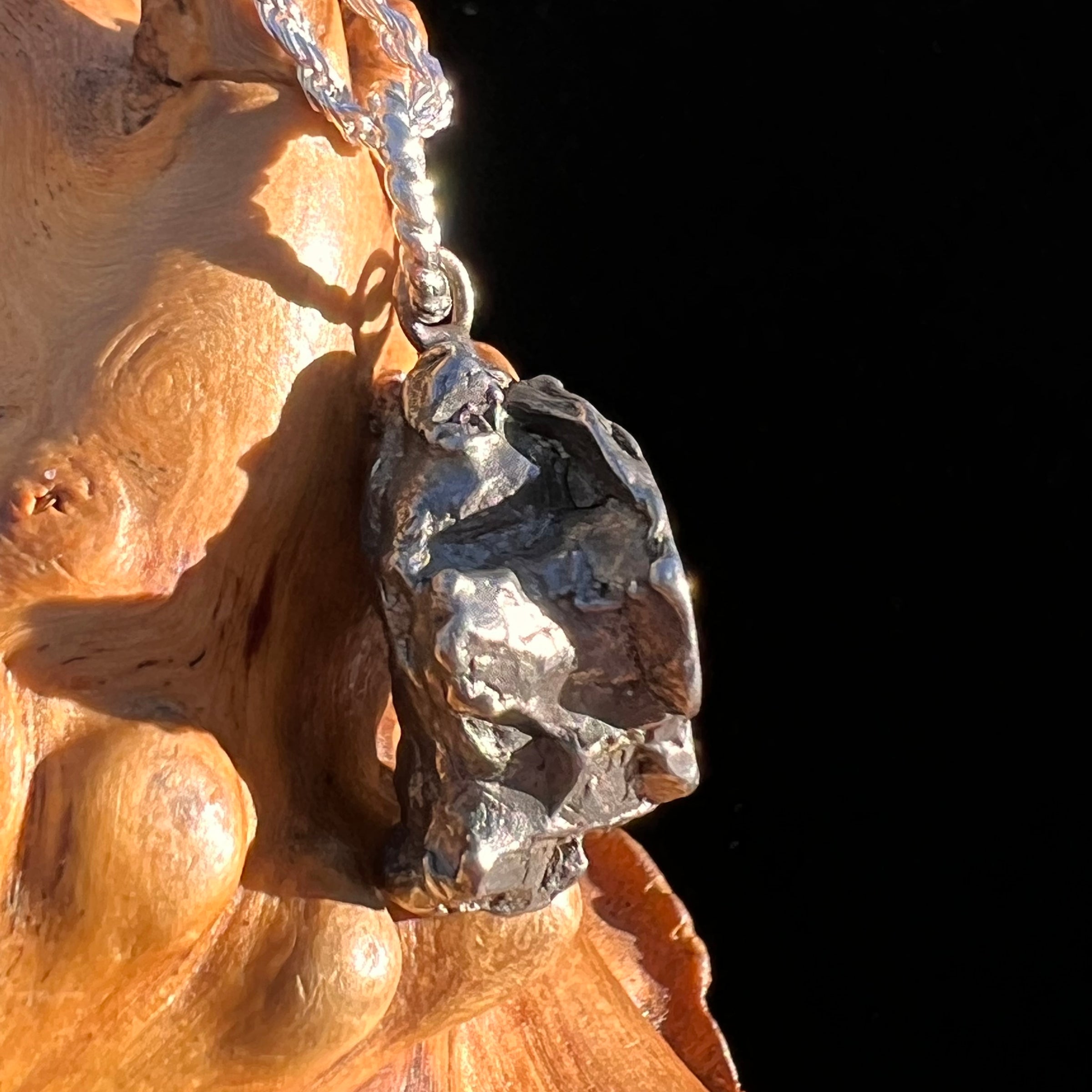 Campo Del Cielo Meteorite Pendant Sterling #7375-Moldavite Life