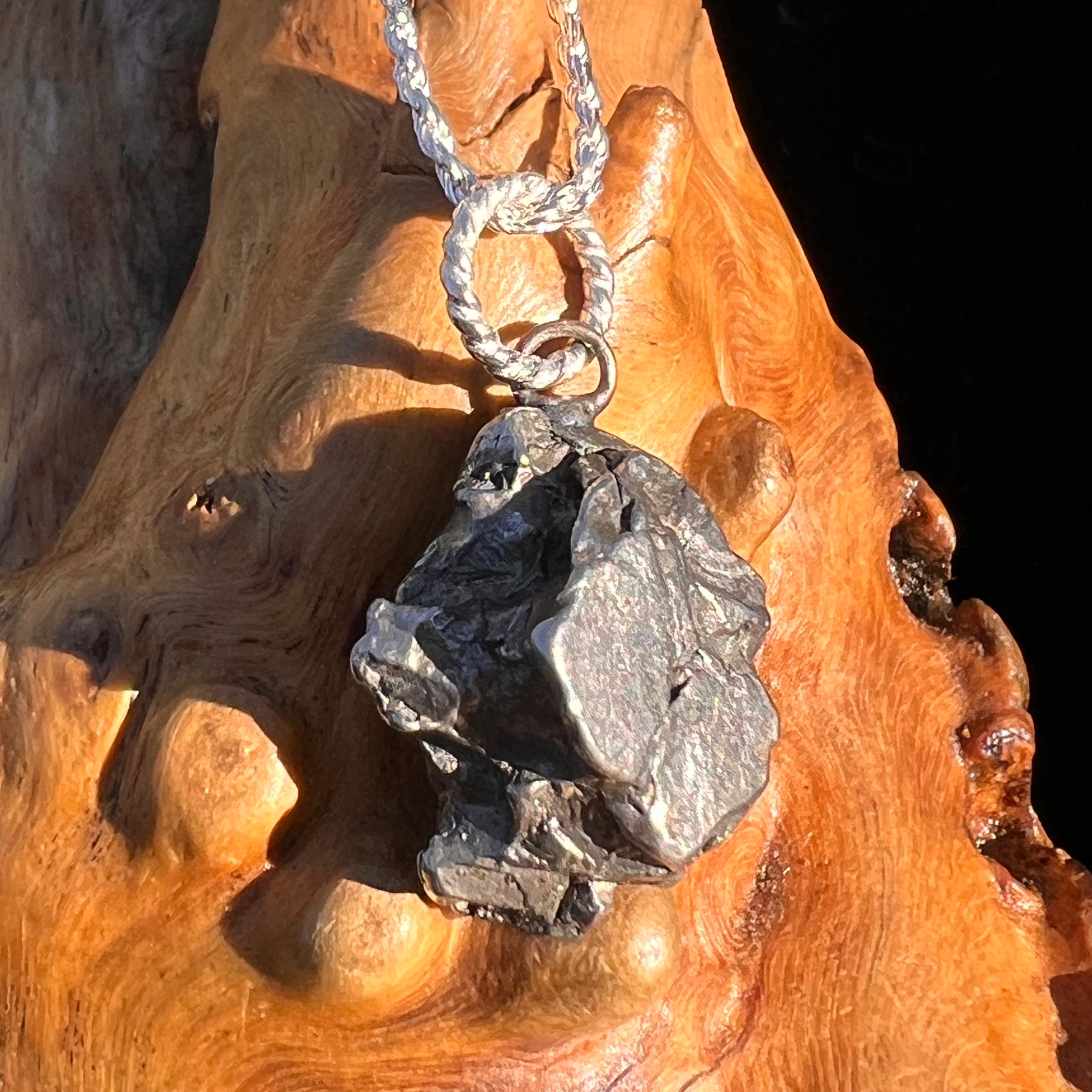 Campo Del Cielo Meteorite Pendant Sterling #7375-Moldavite Life