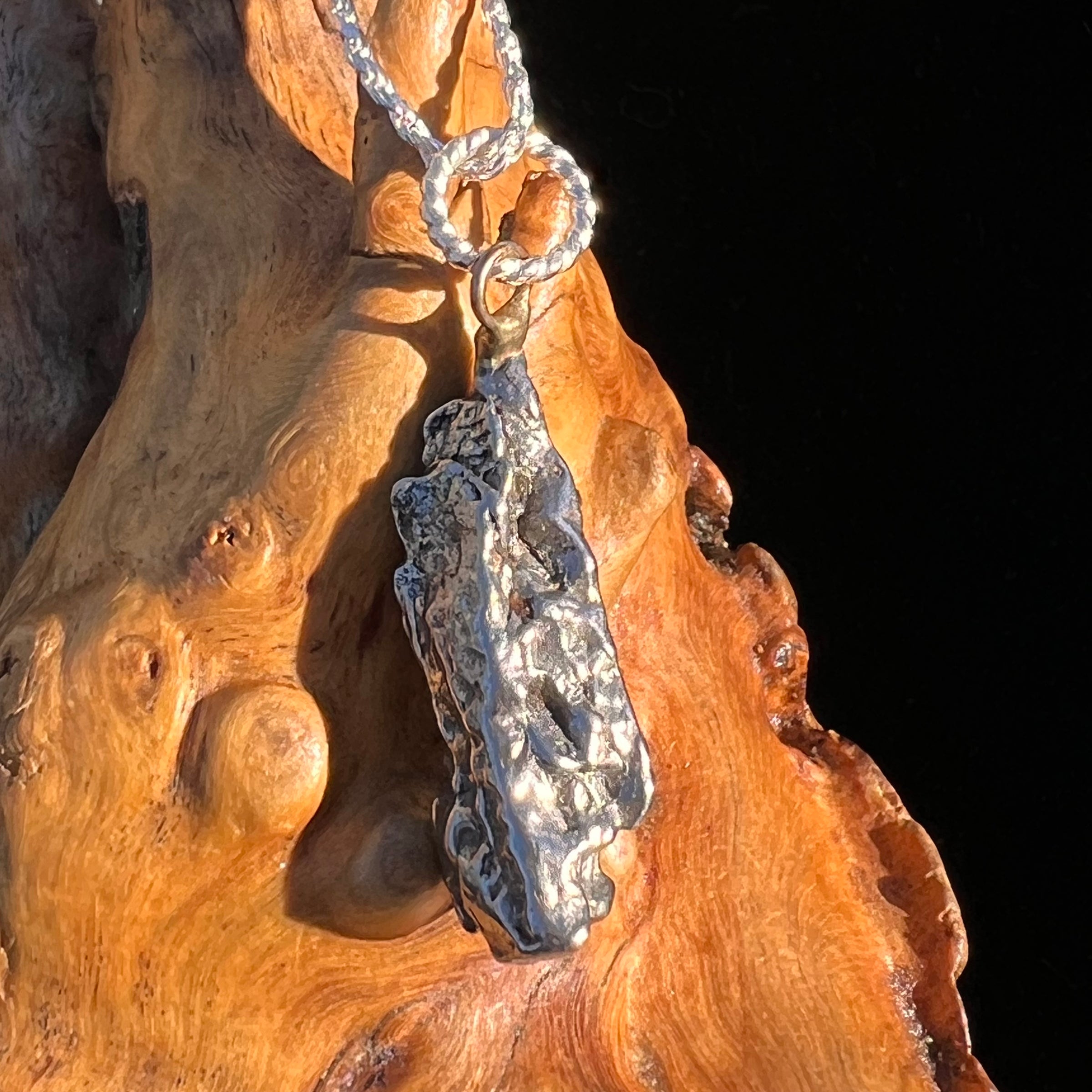 Campo Del Cielo Meteorite Pendant Sterling #7376-Moldavite Life