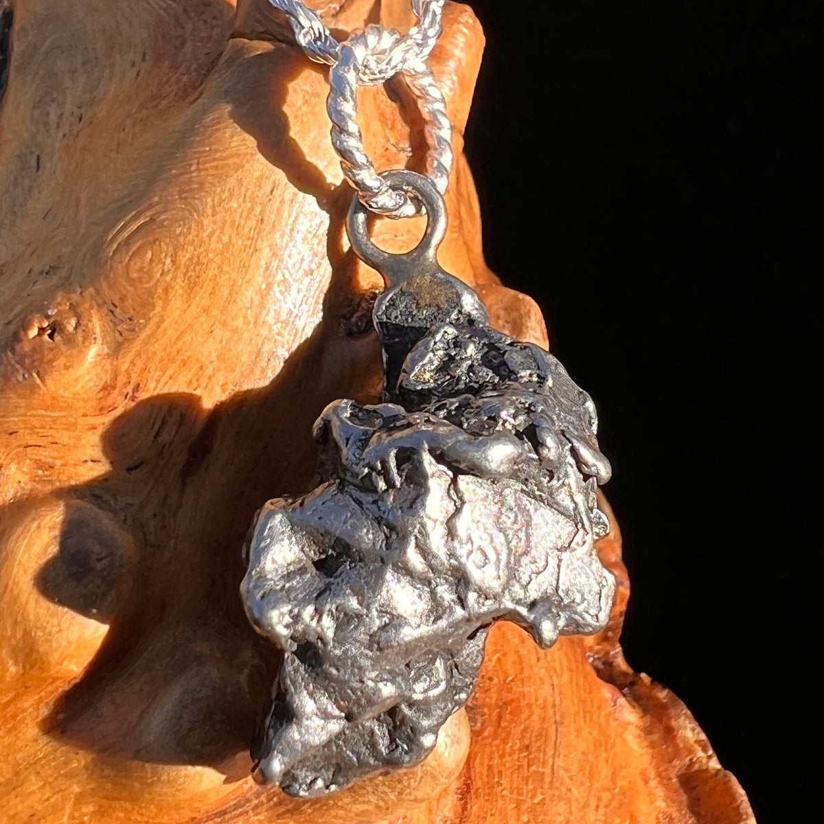 Campo Del Cielo Meteorite Pendant Sterling #7377-Moldavite Life