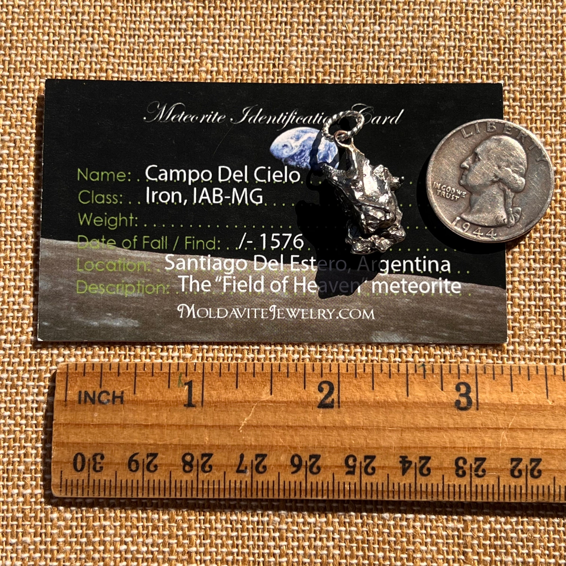 Campo Del Cielo Meteorite Pendant Sterling #7378-Moldavite Life