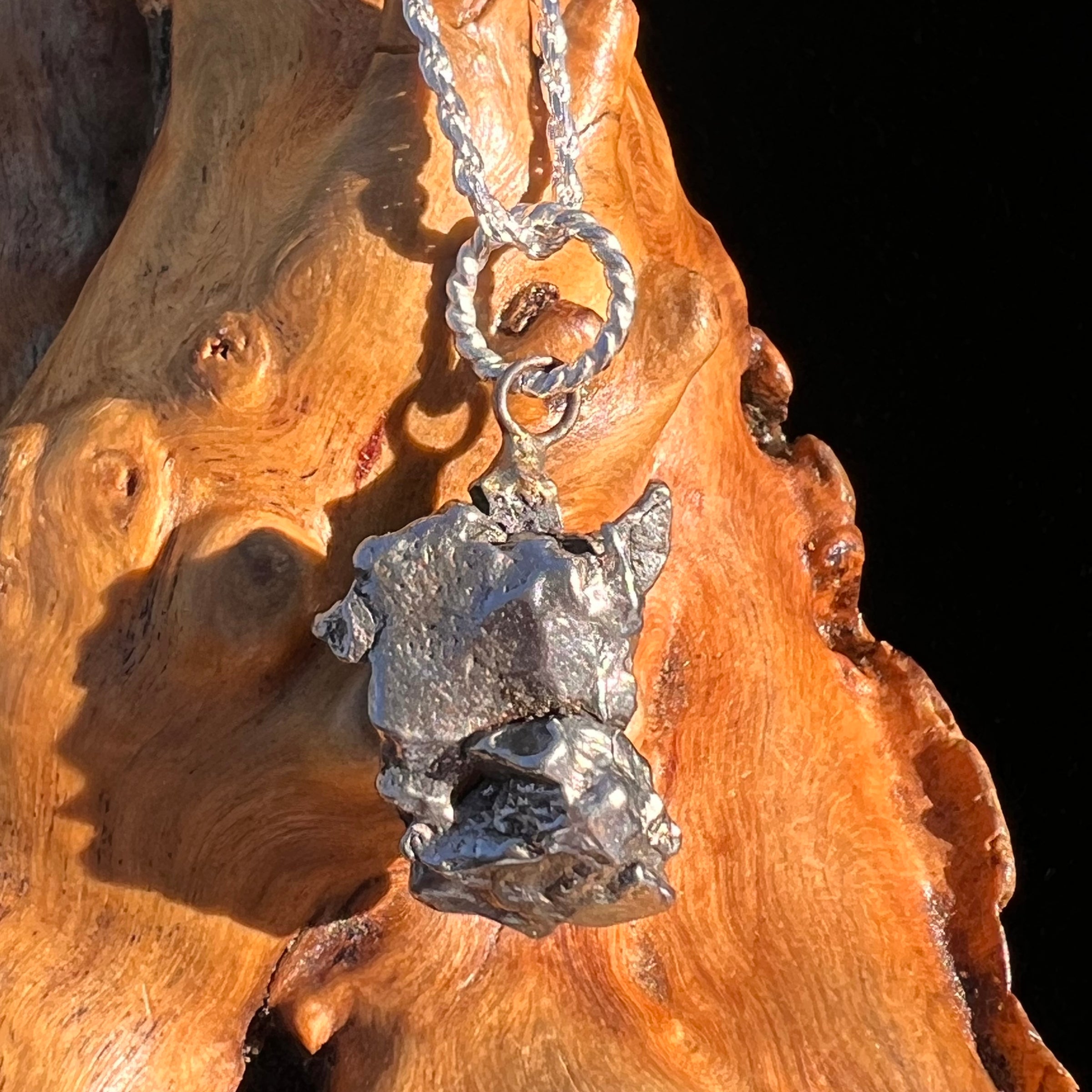 Campo Del Cielo Meteorite Pendant Sterling #7378-Moldavite Life