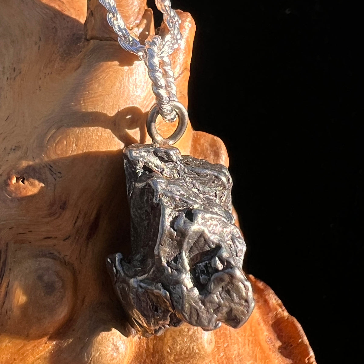 Campo Del Cielo Meteorite Pendant Sterling #7379-Moldavite Life