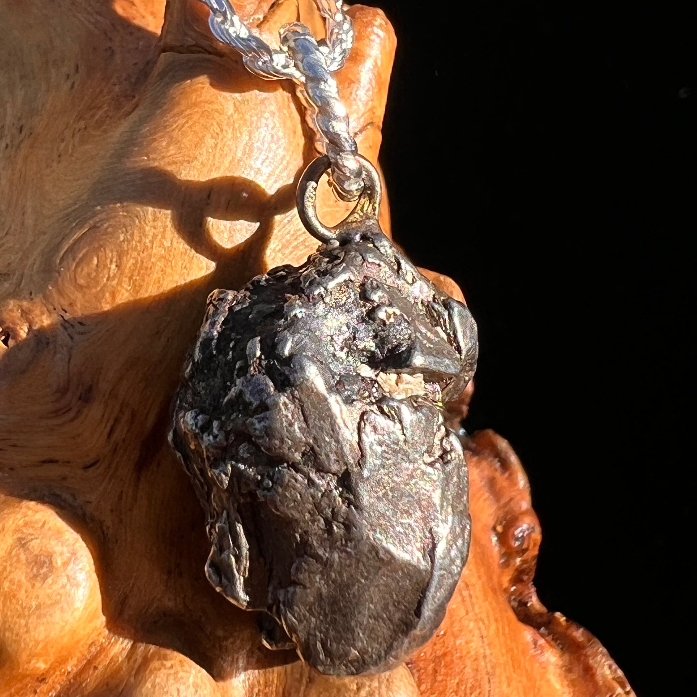 Campo Del Cielo Meteorite Pendant Sterling #7380-Moldavite Life