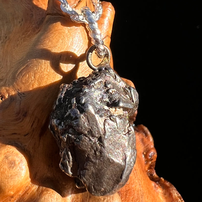 Campo Del Cielo Meteorite Pendant Sterling #7380-Moldavite Life