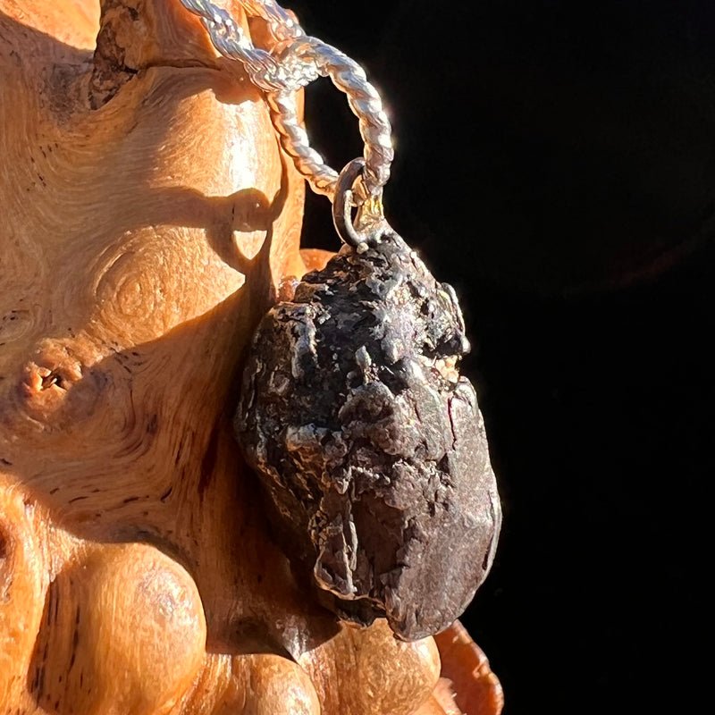 Campo Del Cielo Meteorite Pendant Sterling #7380-Moldavite Life