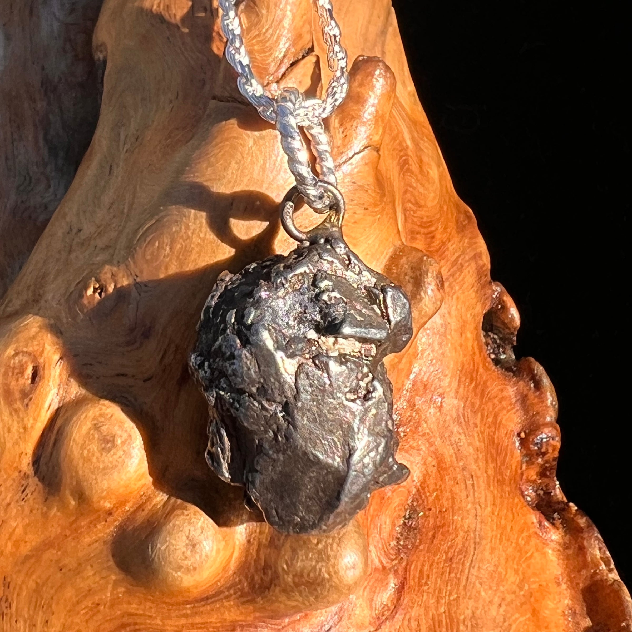 Campo Del Cielo Meteorite Pendant Sterling #7380-Moldavite Life
