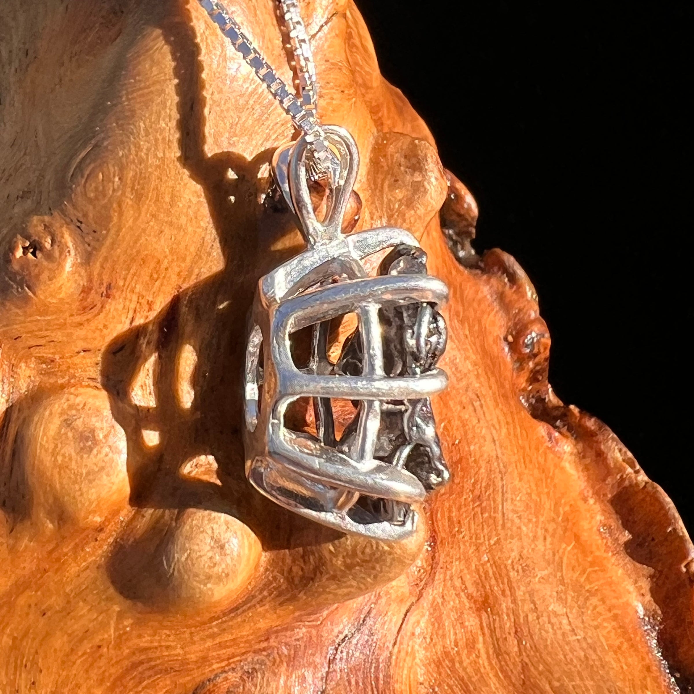 Campo Del Cielo Meteorite Pendant Sterling #7382-Moldavite Life