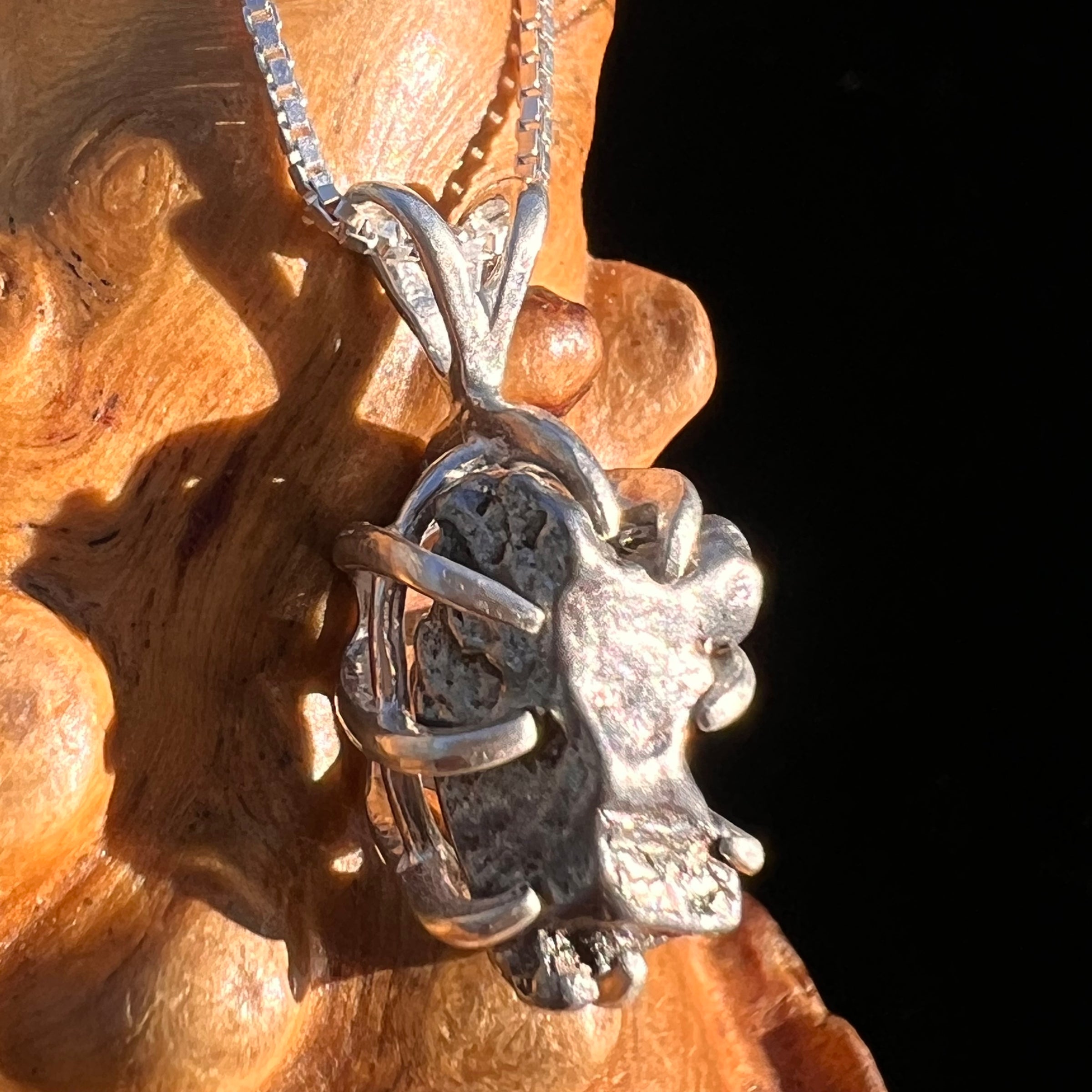 Campo Del Cielo Meteorite Pendant Sterling #7383-Moldavite Life