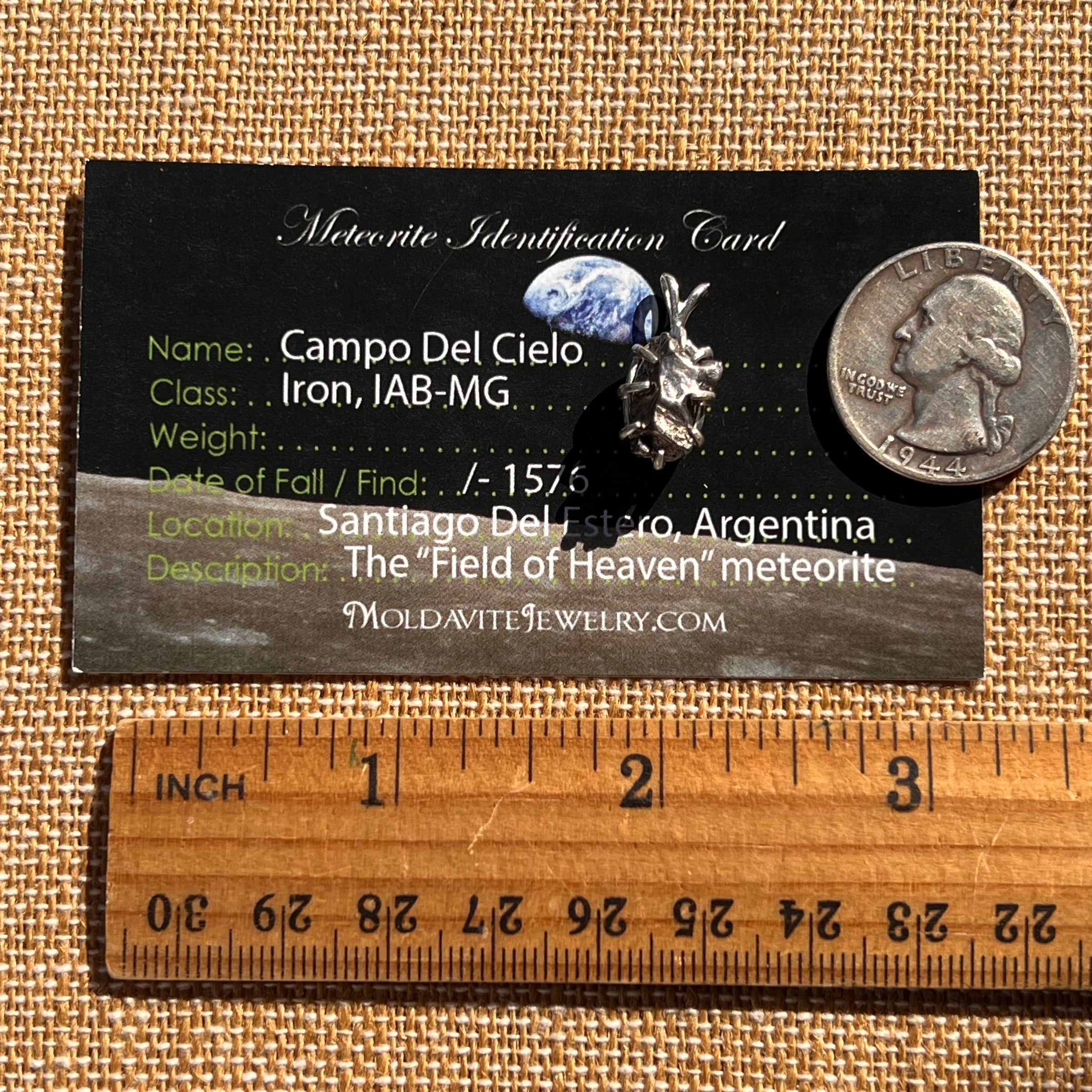 Campo Del Cielo Meteorite Pendant Sterling #7383-Moldavite Life