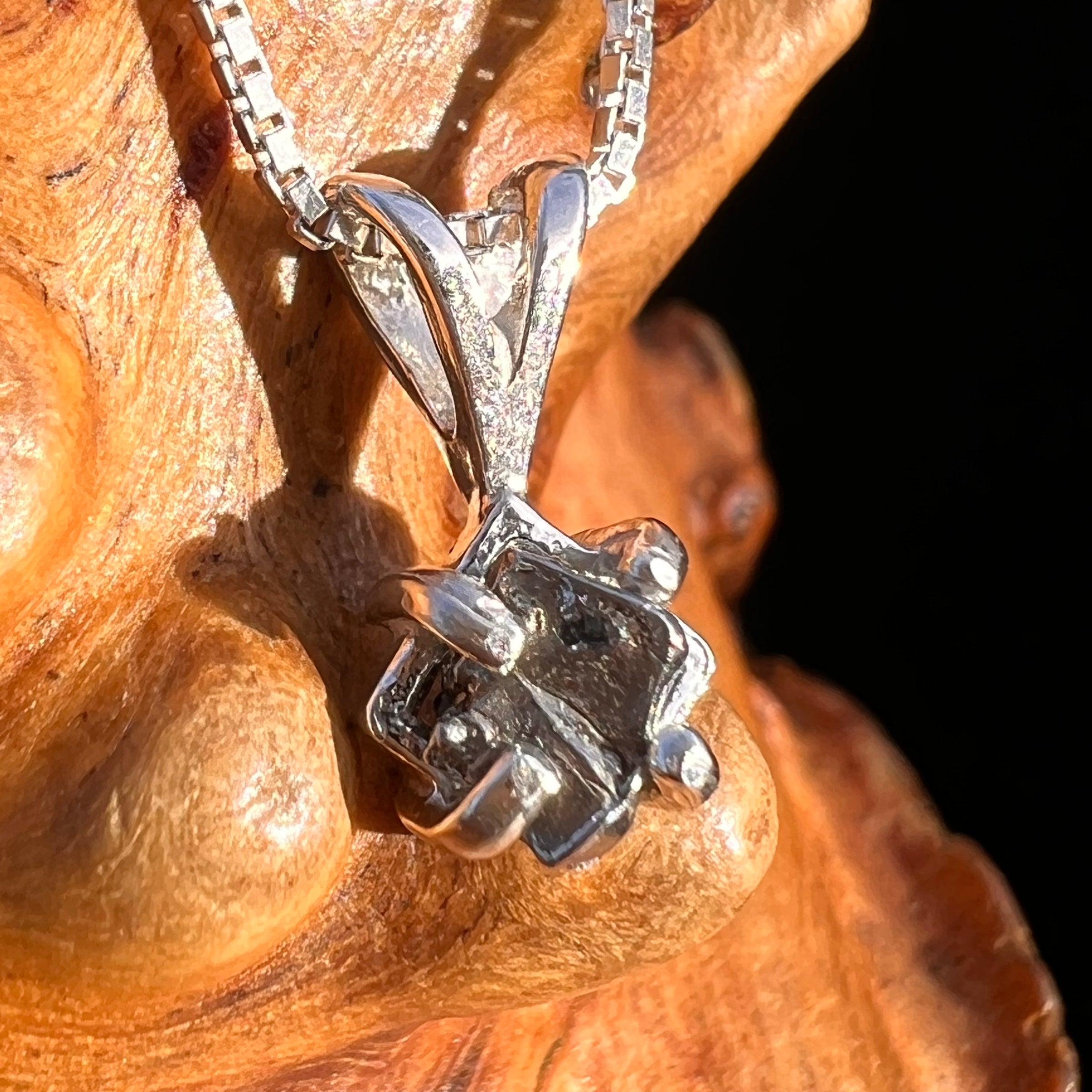 Campo Del Cielo Meteorite Pendant Sterling #7710-Moldavite Life