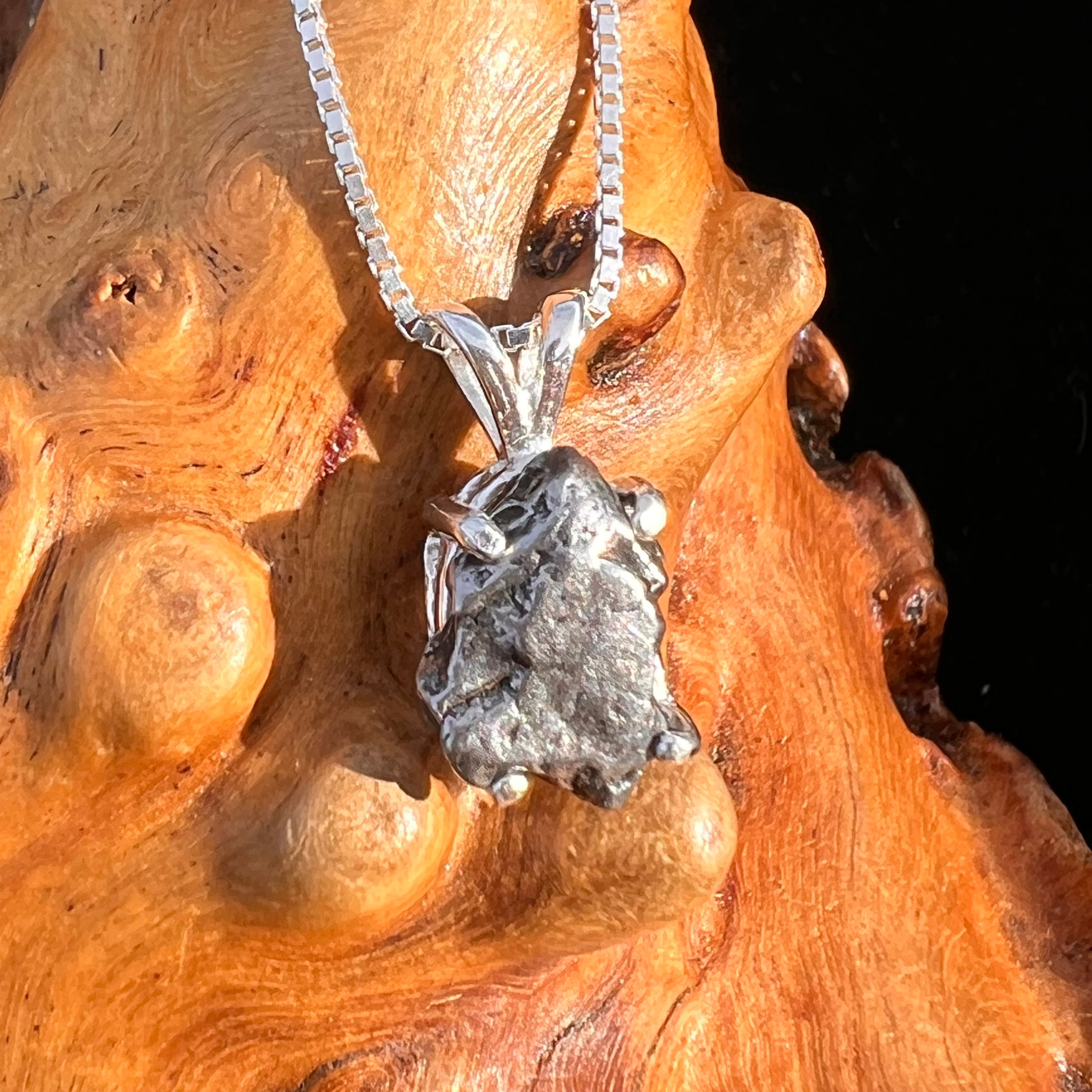 Campo Del Cielo Meteorite Pendant Sterling #7727-Moldavite Life