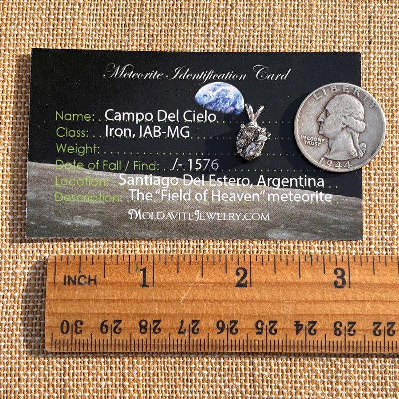 Campo Del Cielo Meteorite Pendant Sterling #7728-Moldavite Life