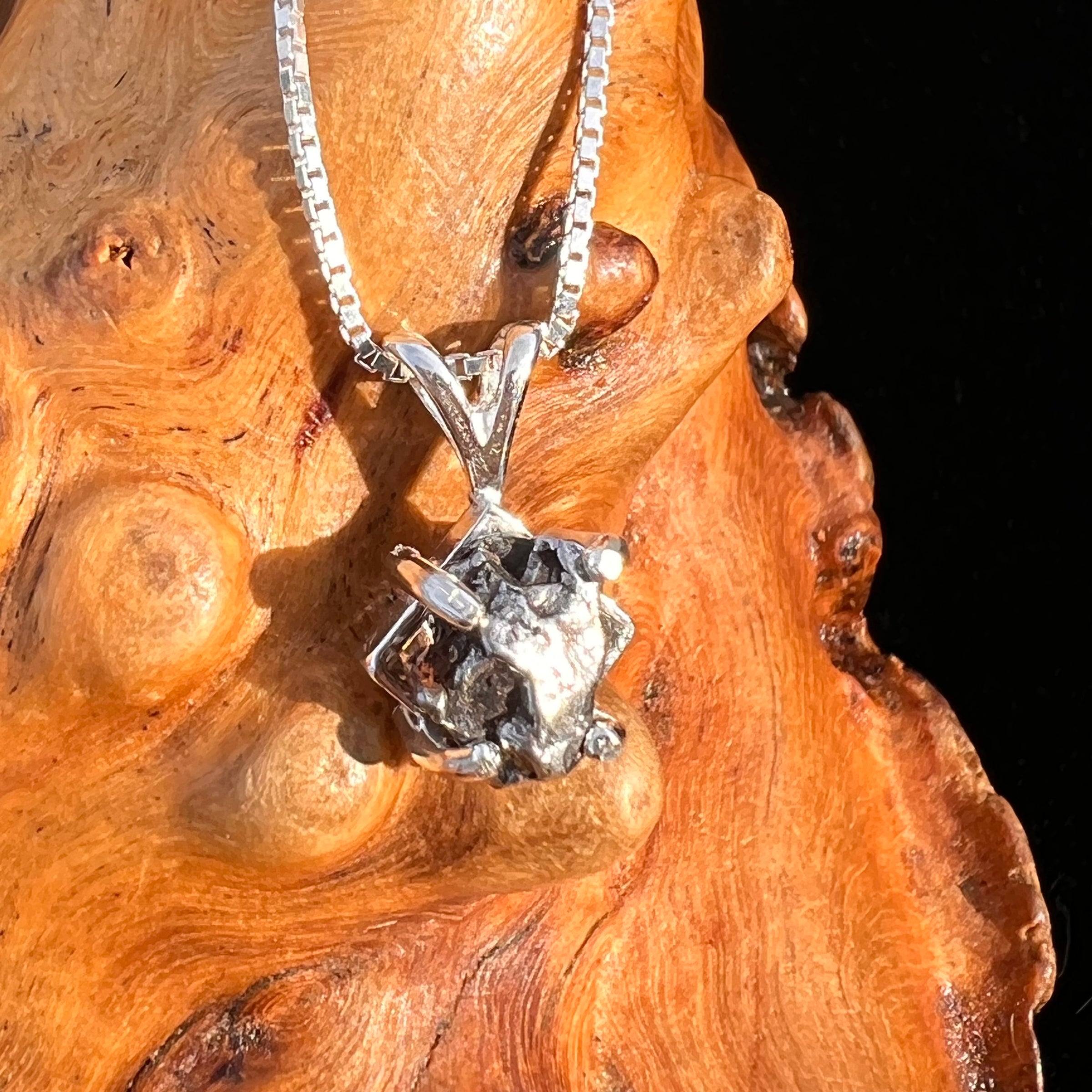 Campo Del Cielo Meteorite Pendant Sterling #7730-Moldavite Life