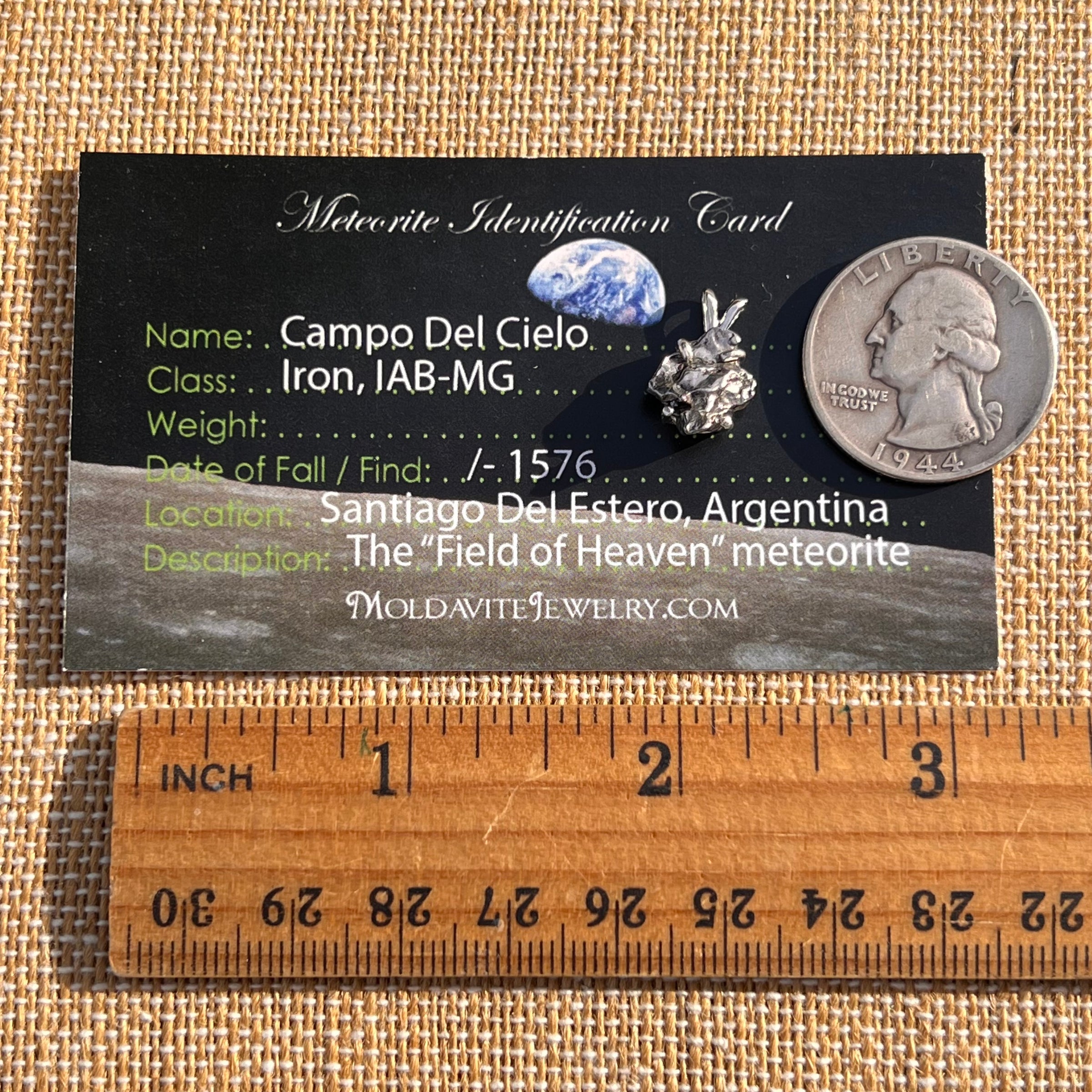 Campo Del Cielo Meteorite Pendant Sterling #7731-Moldavite Life