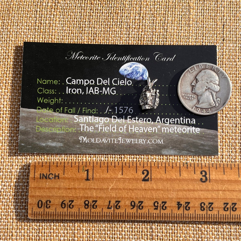 Campo Del Cielo Meteorite Pendant Sterling #7733-Moldavite Life