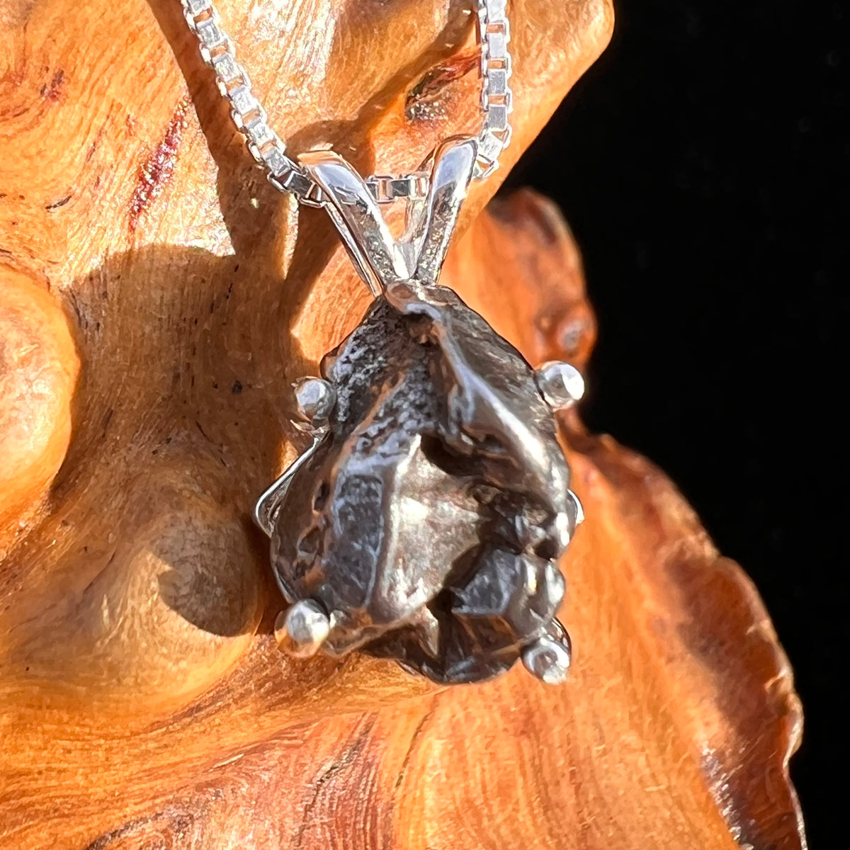 Campo Del Cielo Meteorite Pendant Sterling #7734-Moldavite Life