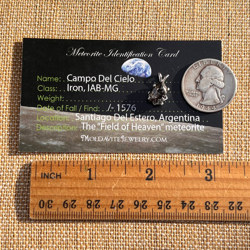 Campo Del Cielo Meteorite Pendant Sterling #7734-Moldavite Life