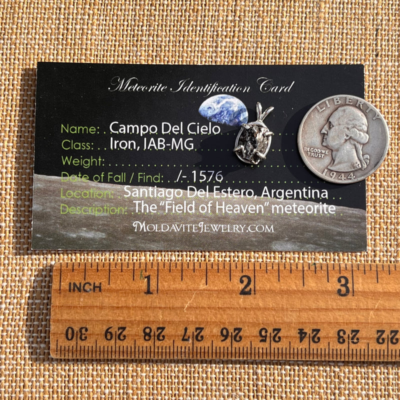 Campo Del Cielo Meteorite Pendant Sterling #7735-Moldavite Life
