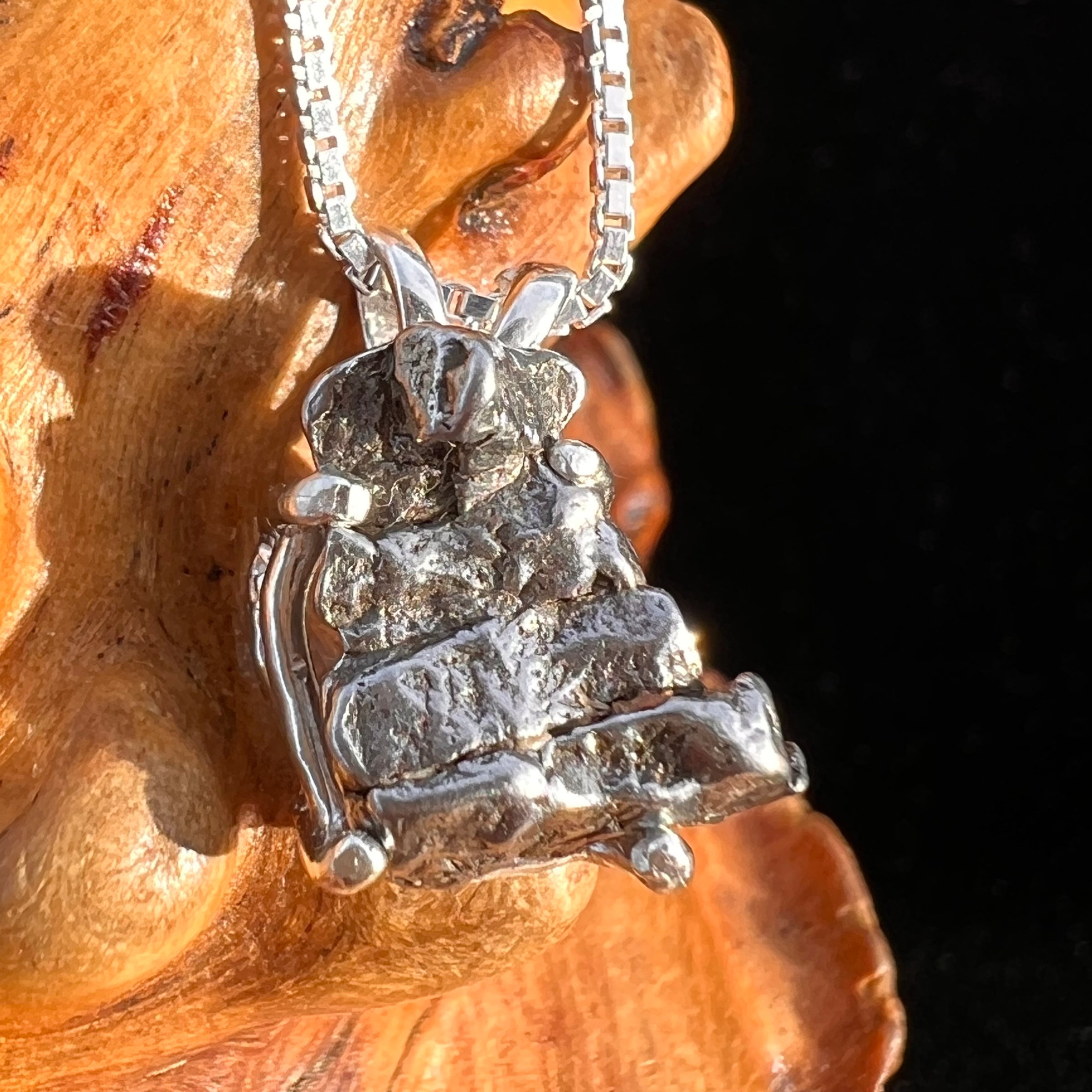 Campo Del Cielo Meteorite Pendant Sterling #7736-Moldavite Life