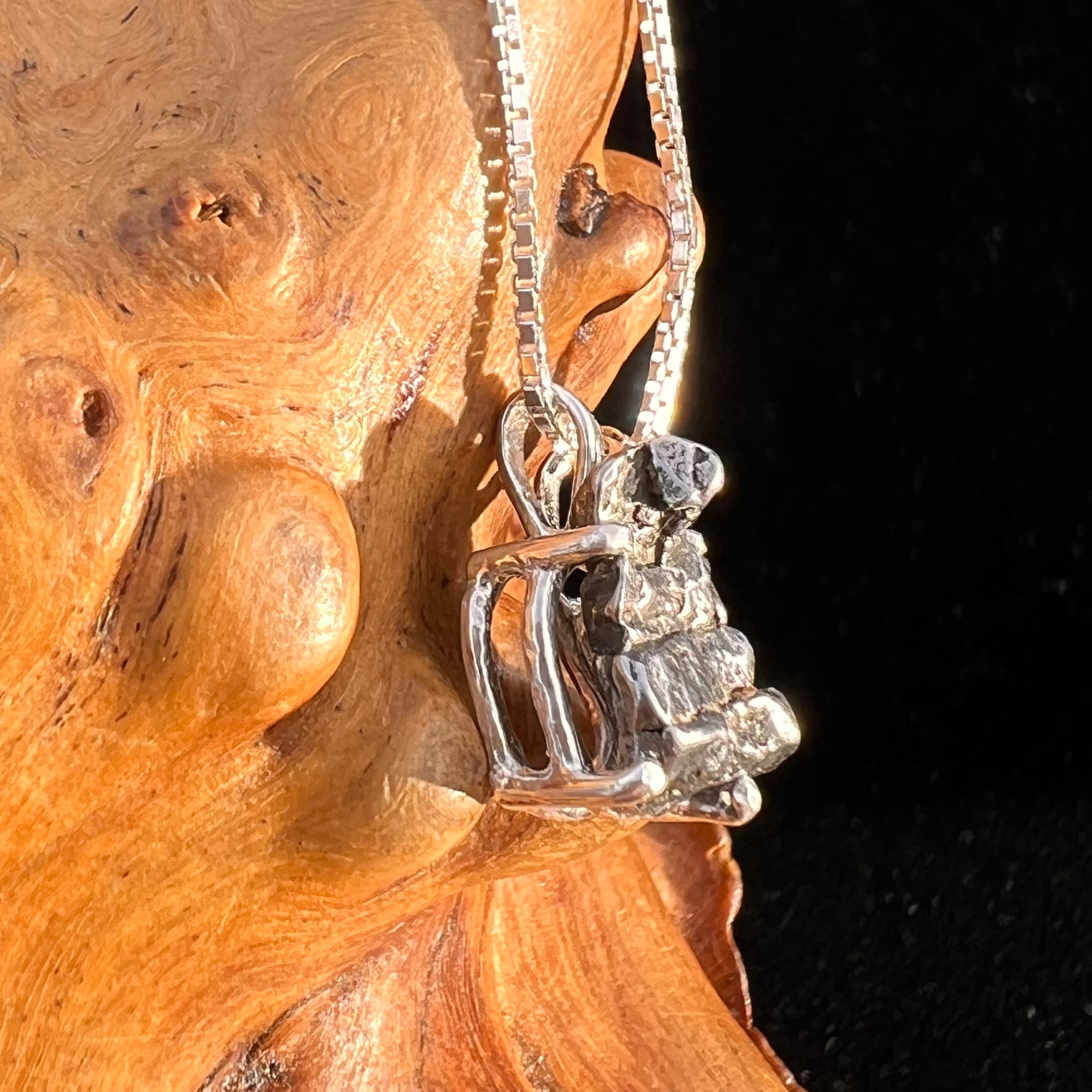 Campo Del Cielo Meteorite Pendant Sterling #7736-Moldavite Life