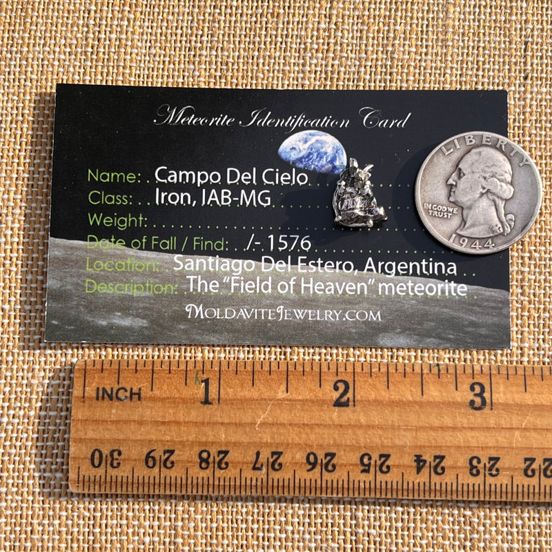 Campo Del Cielo Meteorite Pendant Sterling #7736-Moldavite Life