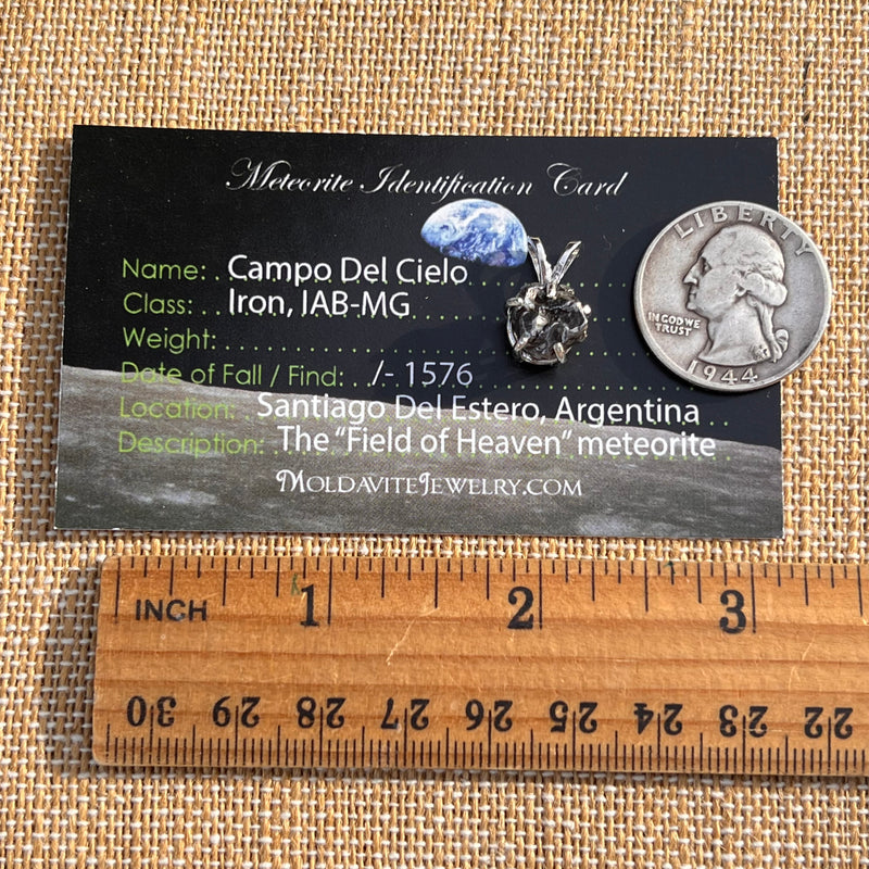 Campo Del Cielo Meteorite Pendant Sterling #7737-Moldavite Life