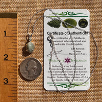 Cat's Eye Chrysoberyl & Moldavite Necklace Sterling #7708-Moldavite Life