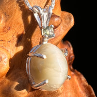 Cat's Eye Chrysoberyl & Moldavite Pendant Sterling #7559-Moldavite Life