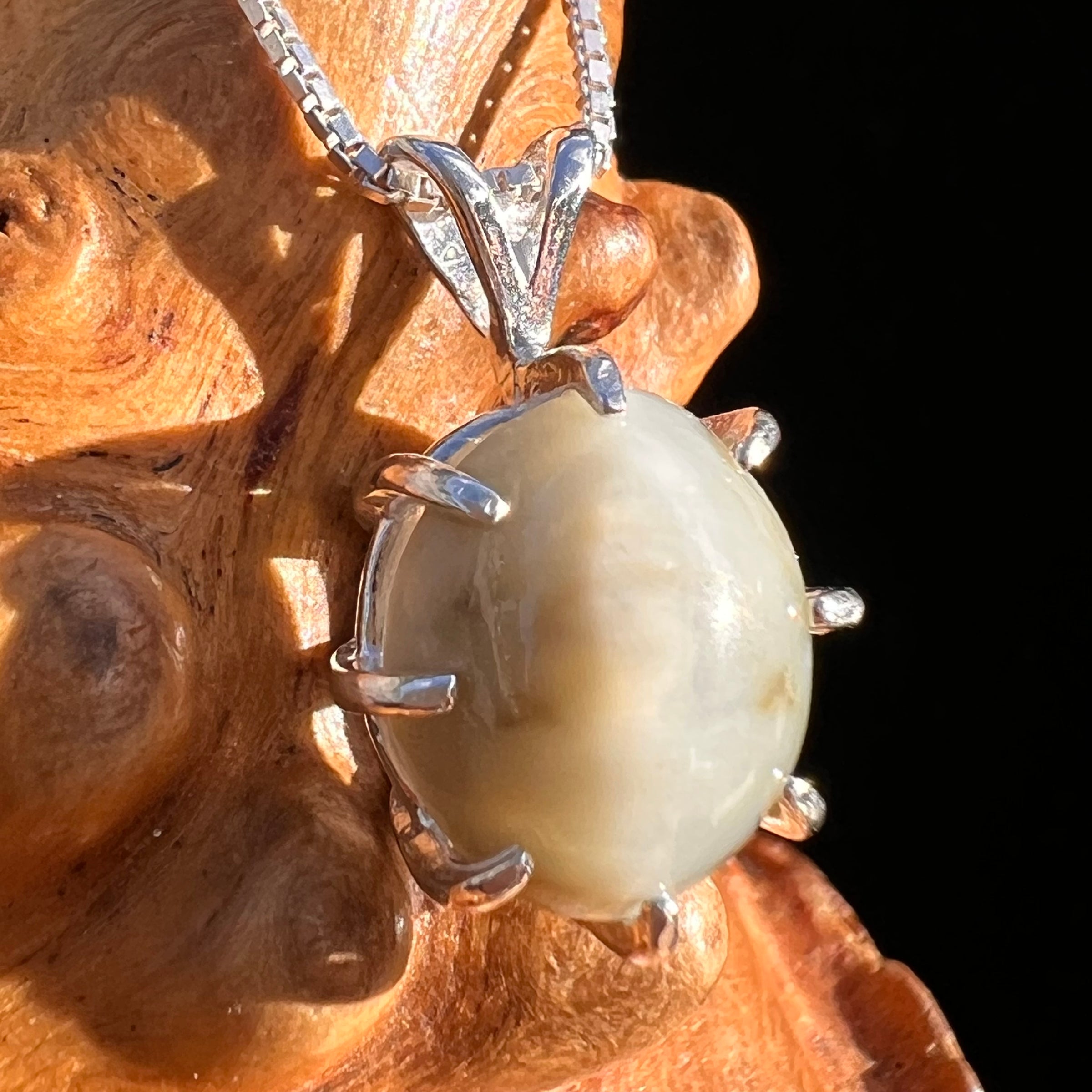 Cat's Eye Chrysoberyl Pendant Sterling #7787-Moldavite Life