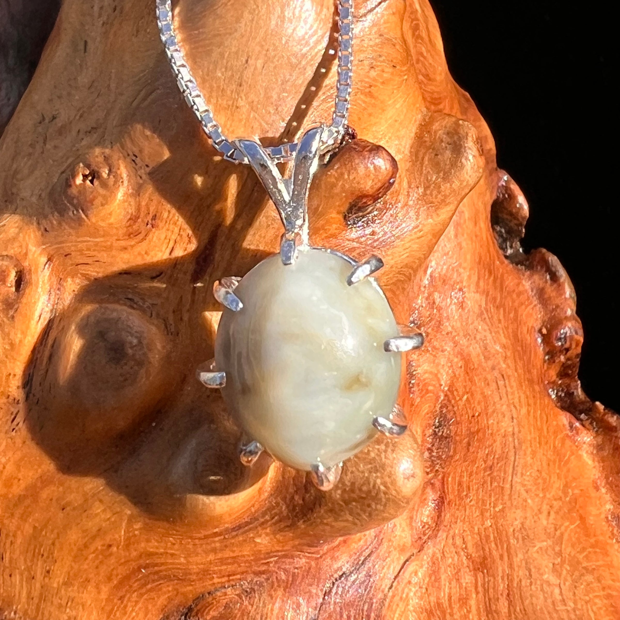 Cat's Eye Chrysoberyl Pendant Sterling #7787-Moldavite Life