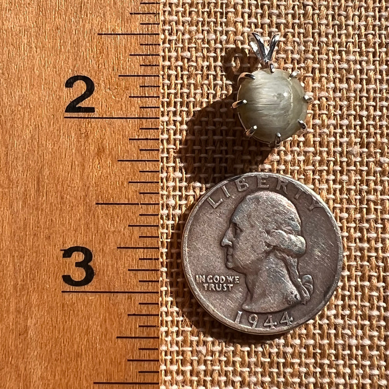 Cat's Eye Chrysoberyl Pendant Sterling #7788-Moldavite Life