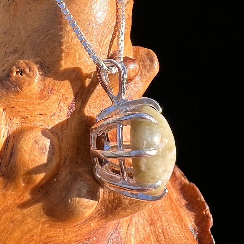 Cat's Eye Chrysoberyl Pendant Sterling #7789-Moldavite Life