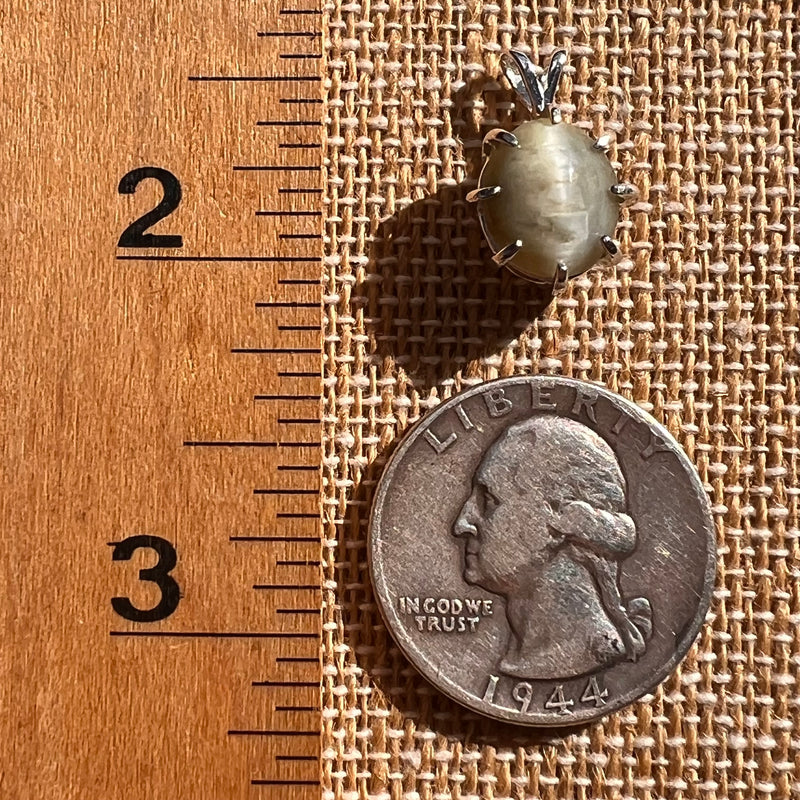 Cat's Eye Chrysoberyl Pendant Sterling #7789-Moldavite Life