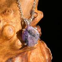 Charoite Necklace Sterling Silver #5632-Moldavite Life