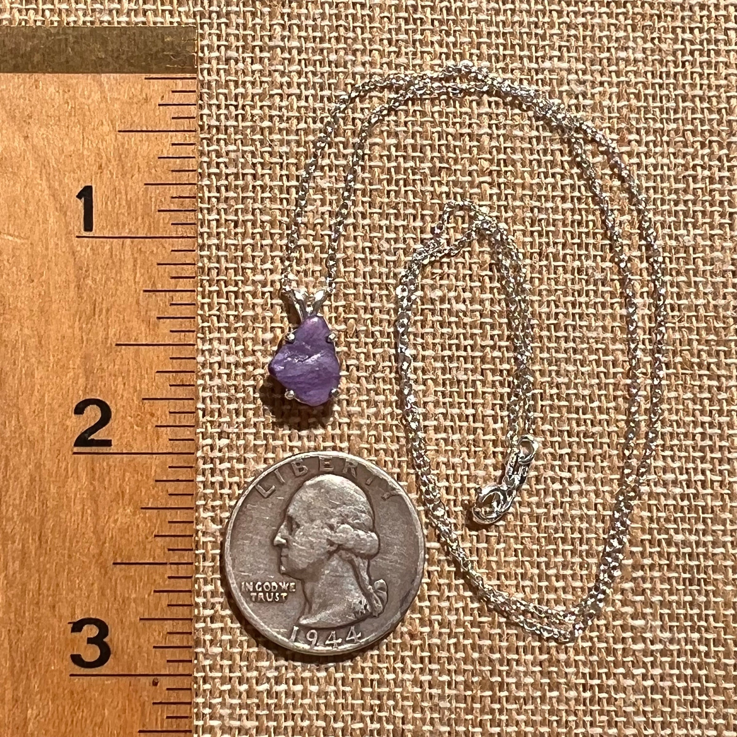 Charoite Necklace Sterling Silver #5641-Moldavite Life