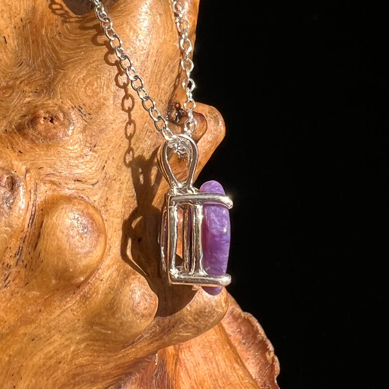 Charoite Necklace Sterling Silver #5644-Moldavite Life