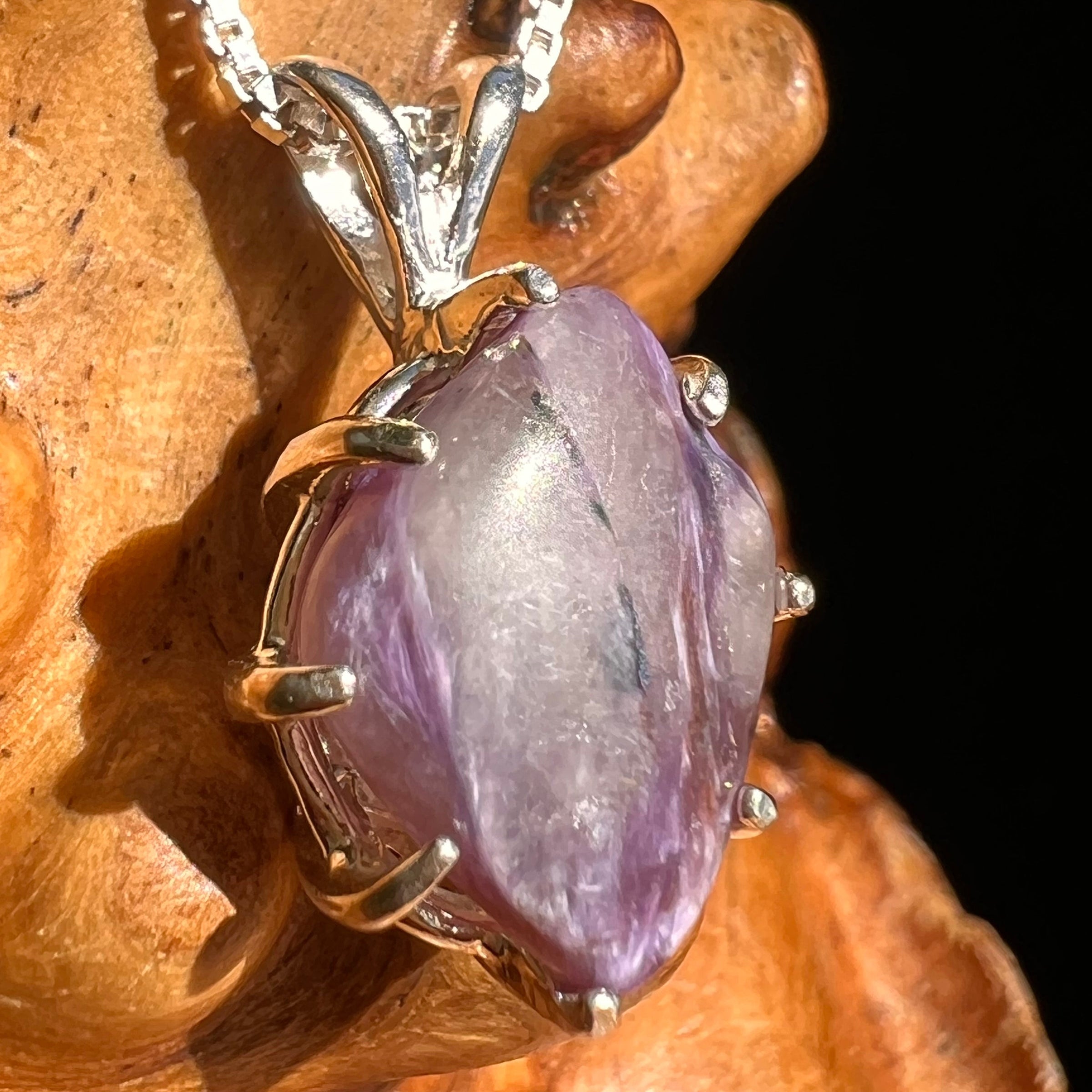 Charoite Pendant Sterling Silver #5646-Moldavite Life