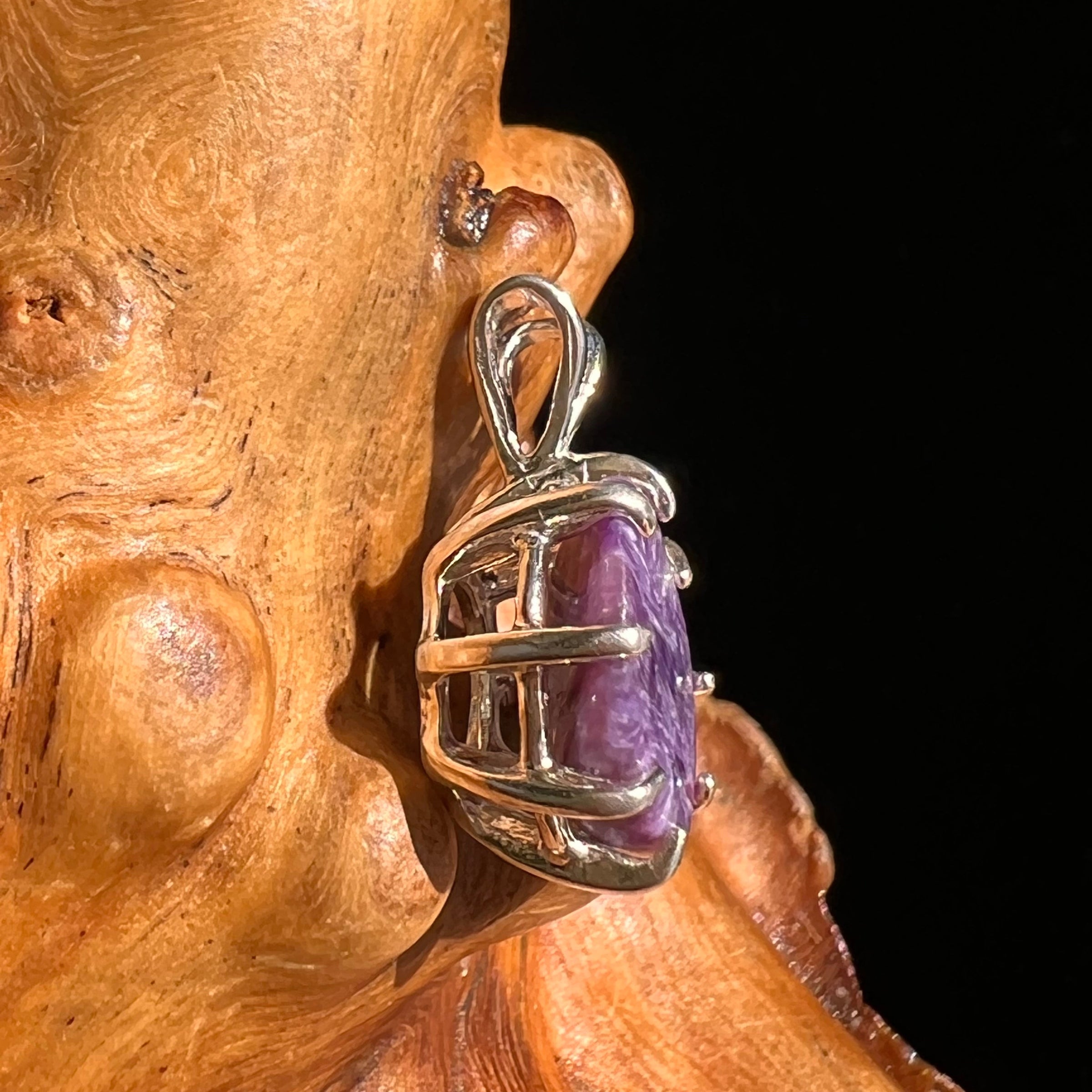 Charoite Pendant Sterling Silver #5648-Moldavite Life