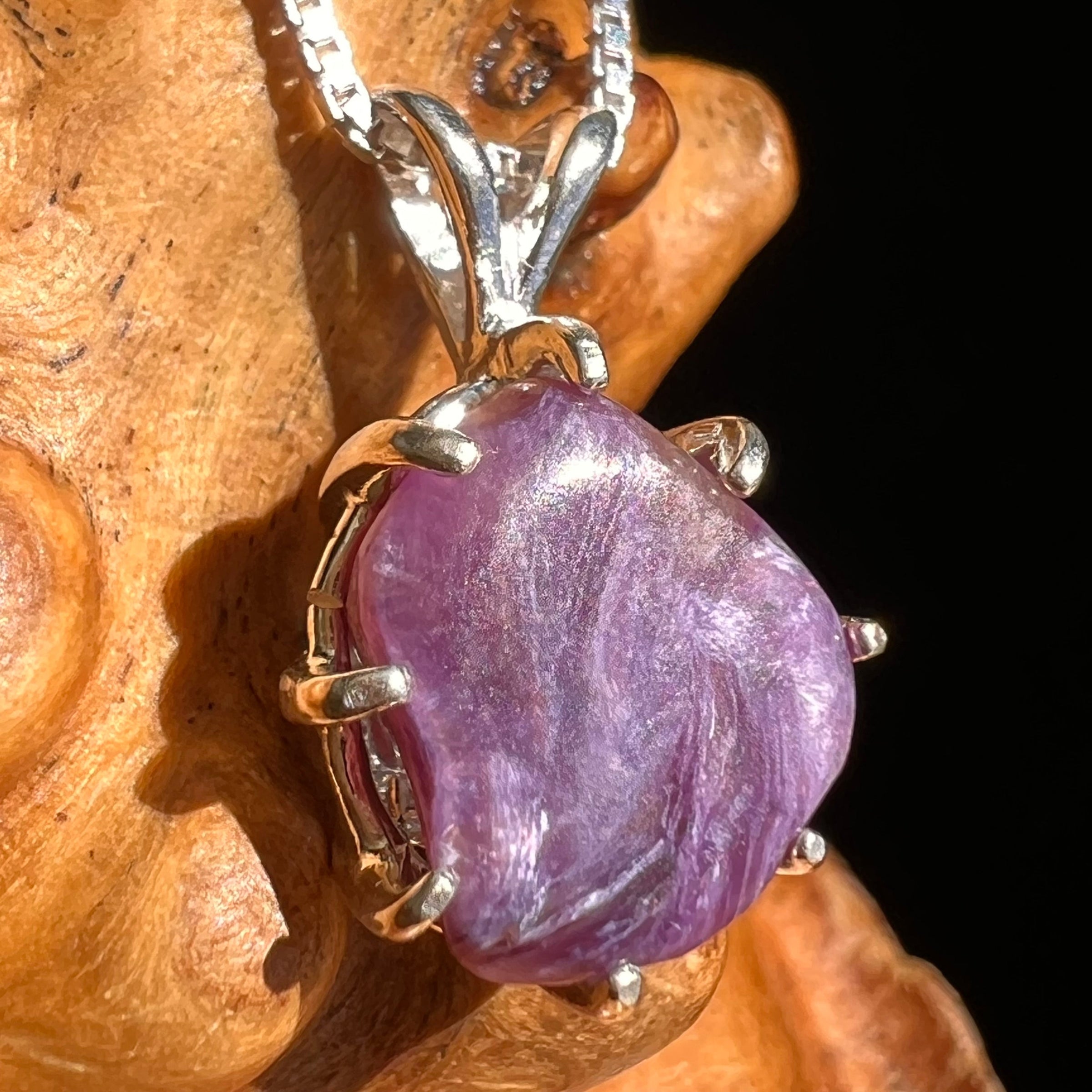 Charoite Pendant Sterling Silver #5650-Moldavite Life